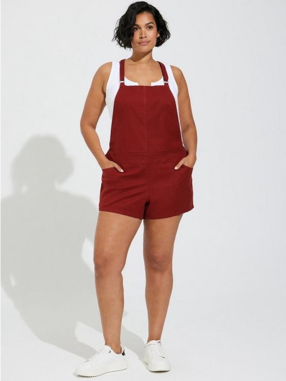 torrid Rust Red Short Overalls